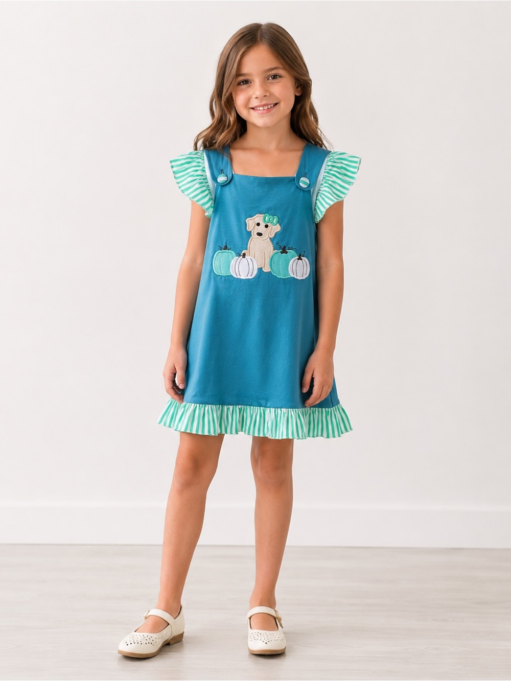 Busy Bees Smocks Pumpkin Dog Boutique Dress Size 9